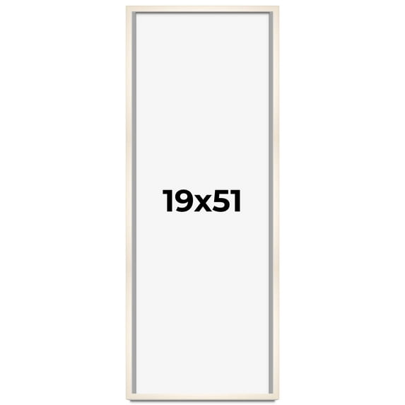 19x51 Frame White Wheat Solid Wood Picture Frame | Moulding Width 0.75 Inches | Interior Depth 0.5