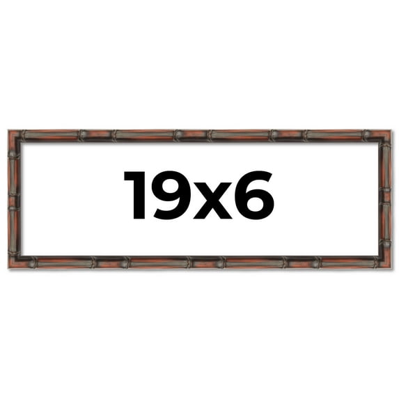 19x6 Frame Brown Bamboo with Dark Coffee/Walnut Finish | Solid Wood Picture Frame Width 0.75 Inches