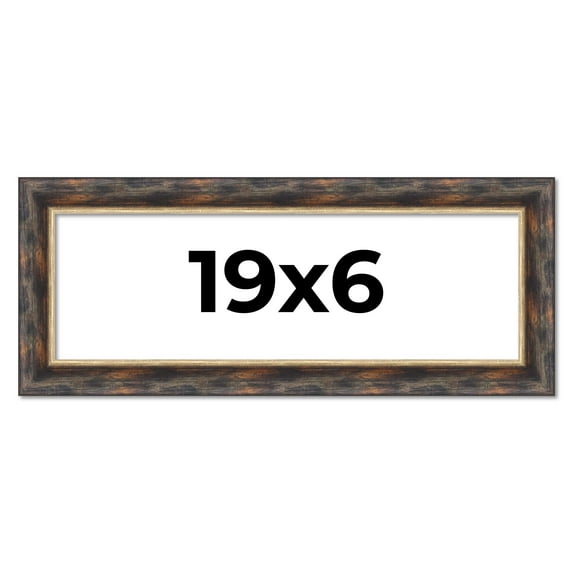 19x6 Frame Gold Real Wood Picture Frame Width 1.5 inches | Interior Frame Depth 0.5 inches |