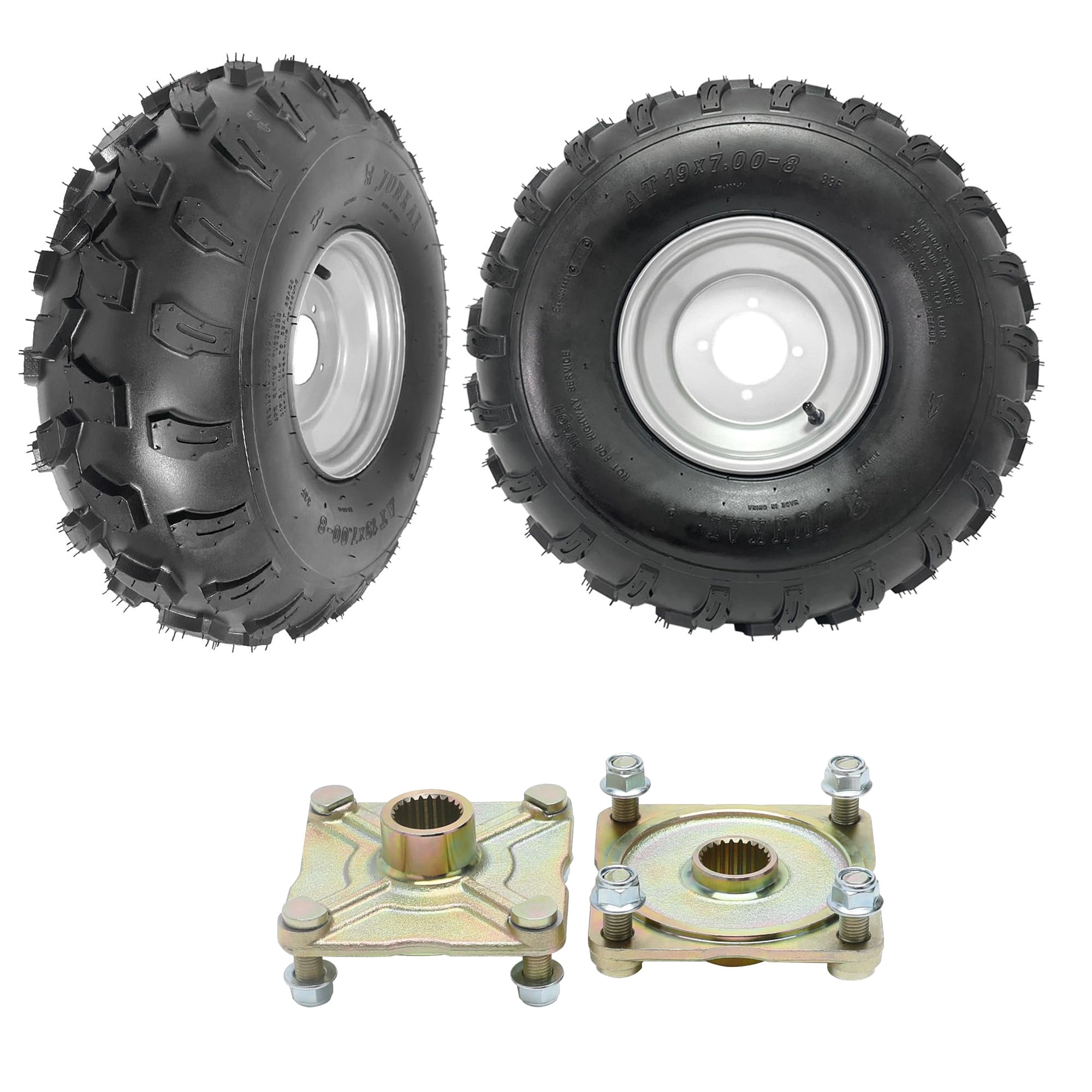19x7.00-8 ATV Tires & Wheels 2-Pack Tubeless 4-Ply 19x7x8 19x7-8 8 ...