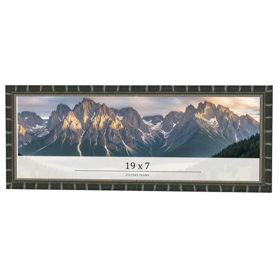 19x7 Frame Black Bamboo Solid Wood Picture Frame Width 1.5 Inches | Interior Frame Depth 0.5 Inches