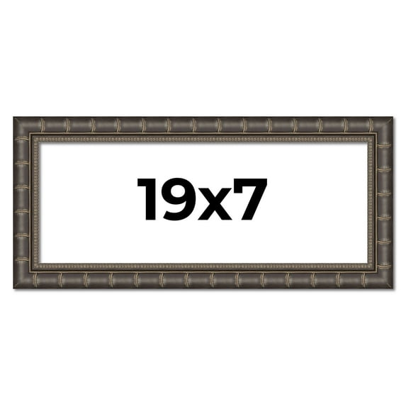 19x7 Frame Black Bamboo Solid Wood Picture Frame Width 1.5 Inches | Interior Frame Depth 0.5 Inches