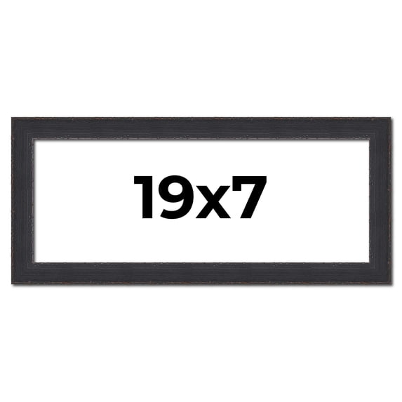 19x7 Frame Black Real Wood Picture Frame Width 1.25 Inches | Interior Frame Depth 0.5 Inches |