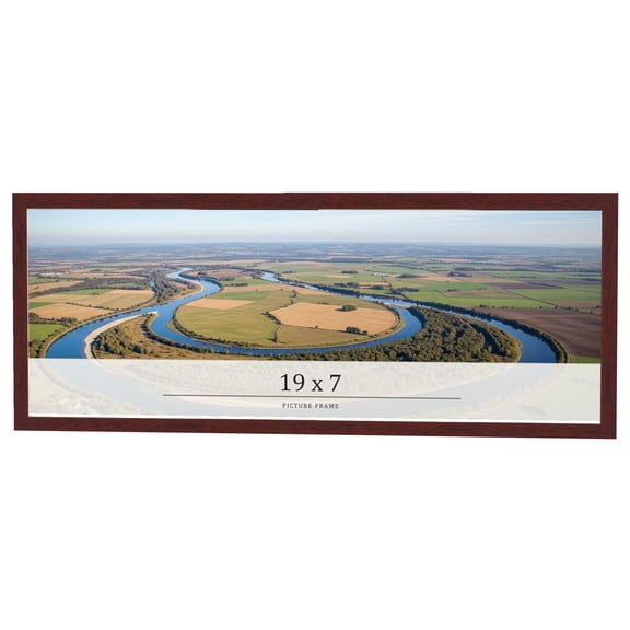 19x7 Frame Brown Solid Wood Picture Frame Width 0.75 Inches | Interior Frame Depth 0.5 Inches |