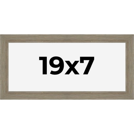 19x7 Frame Gray Barnwood Rustic Solid Wood Picture Frame | 1.5 Inch Moulding Width | Includes UV