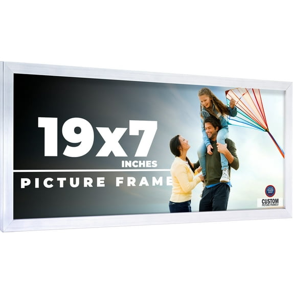 19x7 Frame Silver Real Wood Picture Frame Width 0.75 inches | Interior Frame Depth 0.5 inches |
