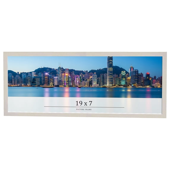 19x7 Frame White Wheat Solid Wood Picture Frame | Moulding Width 0.75 Inches | Interior Depth 0.5