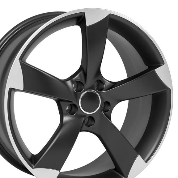 OE Wheels AU29 19 Inch Rim Fits S4 Style 5x112 19x8.5 Satin Black Machined - Hollander 58867 (1)
