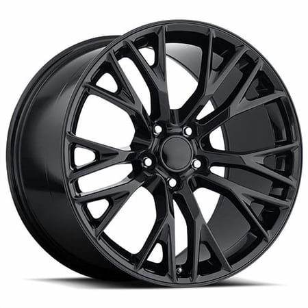 New 19x8.5 Inch Wheel for Corvette C7 Z06 FR 22 Style 19 inch Gloss Black Alloy Rim 5x4.75" Bolt-Pattern 56mm Offset - Factory Reproduction Wheel