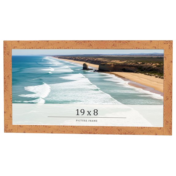 19x8 Frame Beige Real Wood Picture Frame Width 1.25 inches | Interior Frame Depth 0.5 inches |