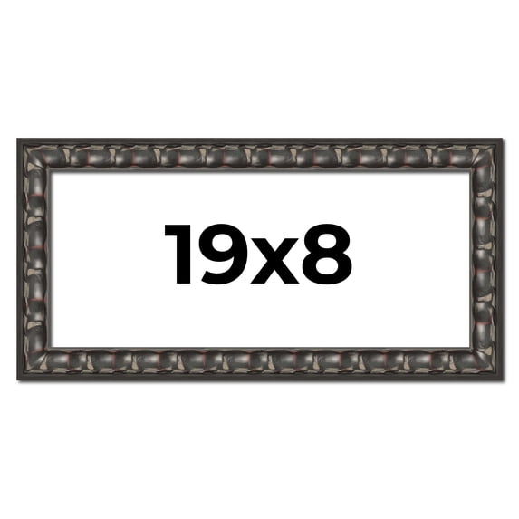 19x8 Frame Black-Brown Medieval Solid Wood Picture Frame | 1.5 Inch Moulding Width | Gotham Beveled