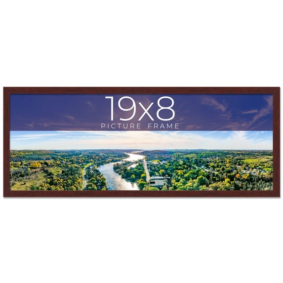 19x8 Frame Brown Solid Wood Picture Frame Width 0.75 Inches | Interior Frame Depth 0.5 Inches |
