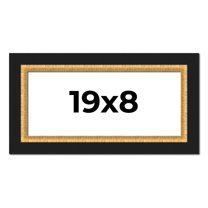 19x8 Frame Gold Real Wood Picture Frame Width 2.25 Inches | Interior Frame Depth 0.5 Inches |