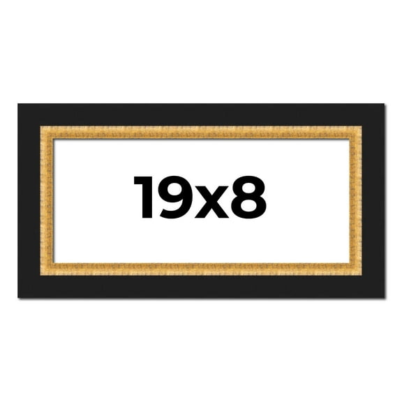 19x8 Frame Gold Real Wood Picture Frame Width 2.25 Inches | Interior Frame Depth 0.5 Inches |