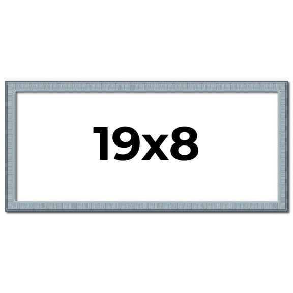 19x8 Frame Rustic Sky Blue Solid Wood Picture Frame | 0.75 Inch Moulding Width |Includes UV Acrylic