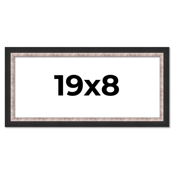 19x8 Frame Silver Real Wood Picture Frame Width 1.25 Inches | Interior Frame Depth 0.75 Inches |