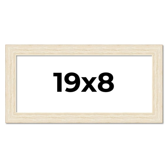 19x8 Frame White Barnwood Picture Frame Includes UV Acrylic Plexiglass, Acid Free Foam Backing