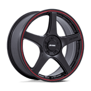 19x8 Petrol PE003 P2E Matte Black W/ Red Lip Wheel 5x112/5x120 35mm