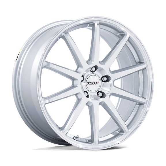 19x9.5 TSW TW004 Canard Gloss Silver W/ Machined Face Wheel 5x112 (40mm)