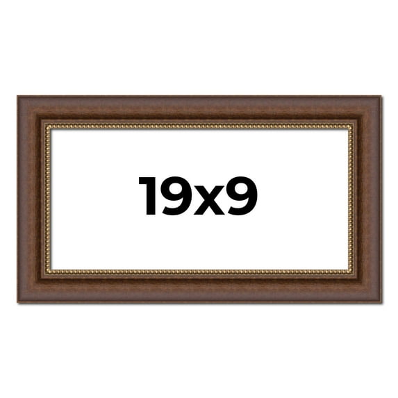 19x9 Copper and Brown Real Wood Picture Frame Width 2 inches | Interior Frame Depth 0.5 inches |