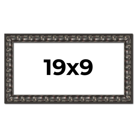 19x9 Frame Black-Brown Medieval Solid Wood Picture Frame | 1.5 Inch Moulding Width | Gotham Beveled