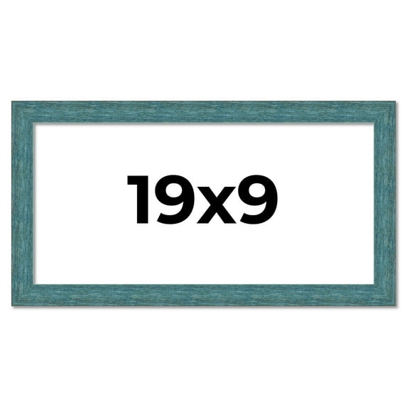 19x9 Frame Blue Rustic Barnwood Solid Wood Picture Frame Width 1.25 Inches | Interior Depth 0.5