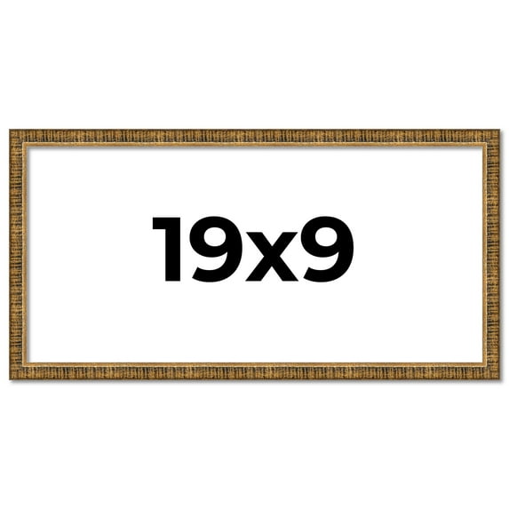 19x9 Frame Gold Kingsley Distressed Solid Wood Picture Frame Width 0.75 Inches | Interior Frame
