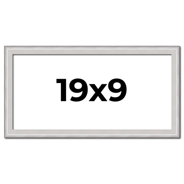 19x9 Frame Silver Inner Slope Bevel Picture Frame | 1 Inch Moulding Width | 0.75 Inch Rabbet Depth
