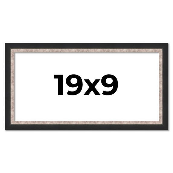 19x9 Frame Silver Real Wood Picture Frame Width 1.25 Inches | Interior Frame Depth 0.75 Inches |