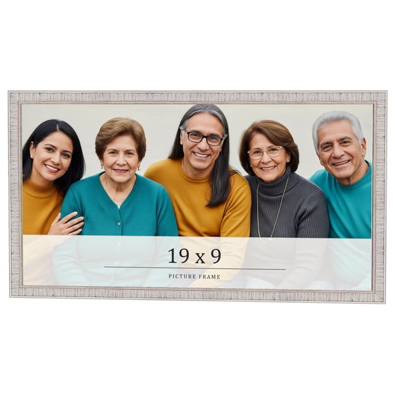 19x9 Frame White Real Wood Picture Frame Width 0.75 inches | Interior Frame Depth 0.5 inches |