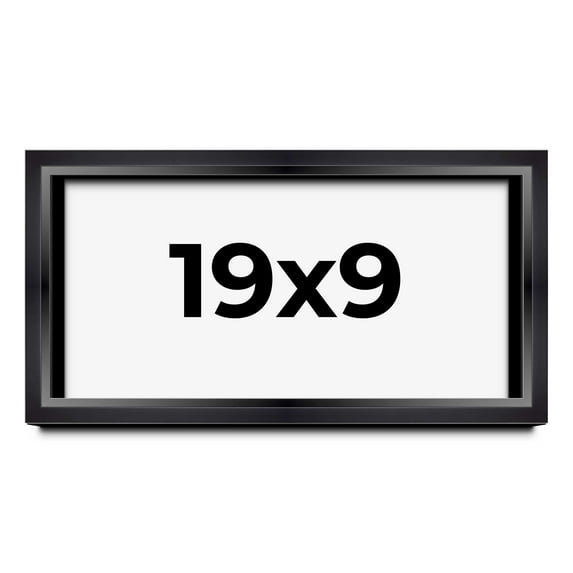19x9 Shadow Box Frame Black | 1.25 inches Deep Real Wood Contemporary Shadowbox Display Frame | UV