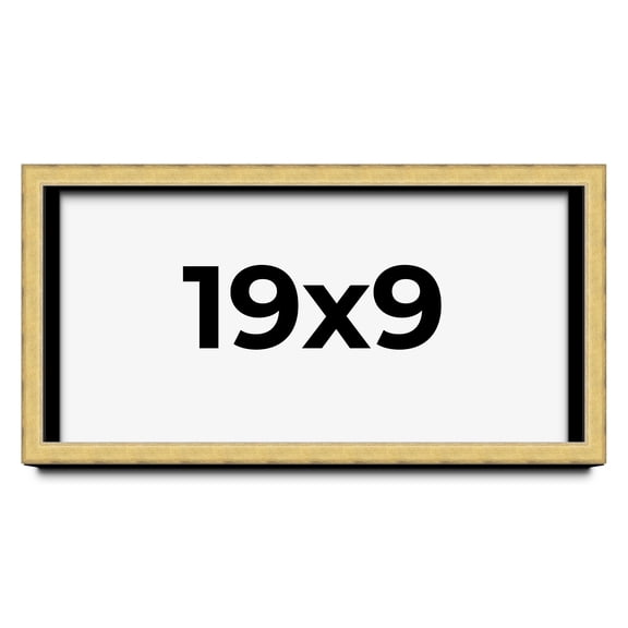 19x9 Shadow Box Frame Gold | 1.375 Inches Deep Real Wood Contemporary Shadowbox Display Frame | UV