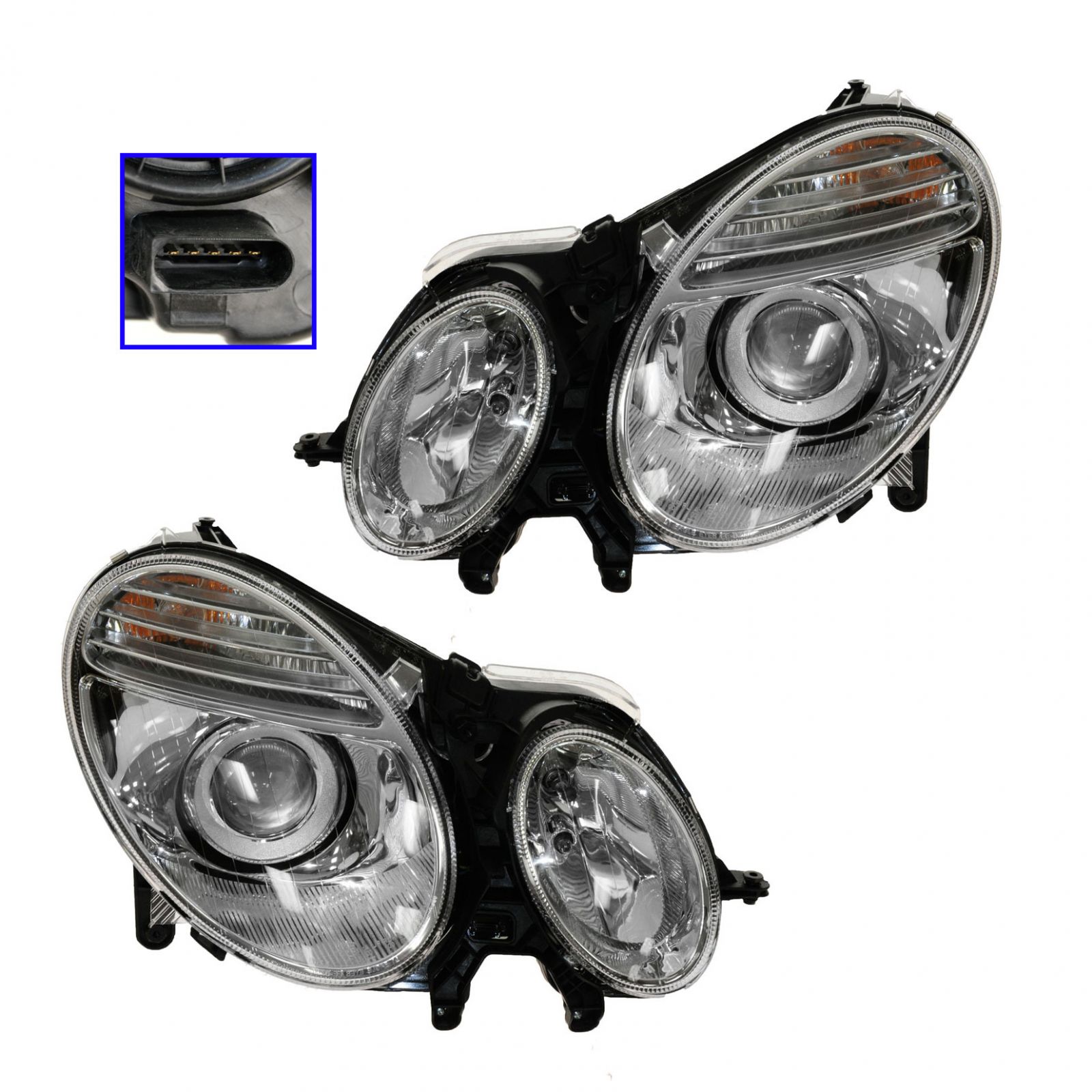 1A Auto HID Xenon Headlights Headlamps Left & Right Pair Set for Mercedes  Benz E-Class Fits select: 2003-2009 MERCEDES-BENZ E