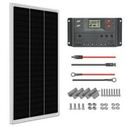 1Autodepot 12 Volt 100 Watt Solar Panel Starter Kit, High Efficiency Monocrystalline PV Module for Home, Camping, Boat, Caravan, RV and Other Off Grid Applications