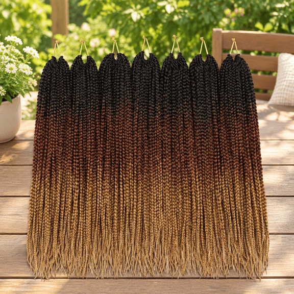 1B/30/27 18 Inch Pre-looped Crochet Box Braids Hair Extensions