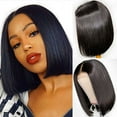 thumbnail image 1 of 1B Short Straight Bob Wigs for Women Natural Black 13x4 Lace Front Wig Pre Plucked 150% Density Virgin Human Hair Lace Frontal Wigs Hair Replacement, 1 of 6