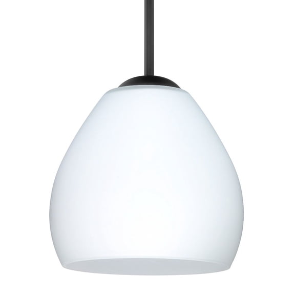 1BT-412207-LED-BK Besa Lighting Bolla-One Light Cord Pendant with Flat Canopy-5.88 Inches Wide by 5.25 Inches High-Black Finish-Opal Matte Glass
