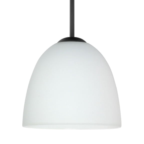 1BT-757207-LED-BK Besa Lighting Sasha II-One Light Cord Pendant with Flat Canopy-6.3 Inches Wide by 5.4 Inches High-Black Finish-Opal Matte Glass