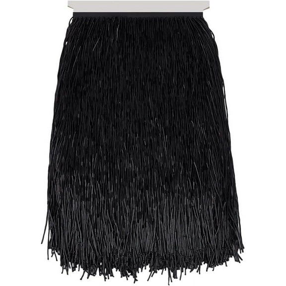 1Bag 1 Yard Plastic Bugle Bead Tassel Trimming Costume Accessories Black 11-3/4 inch(300mm)