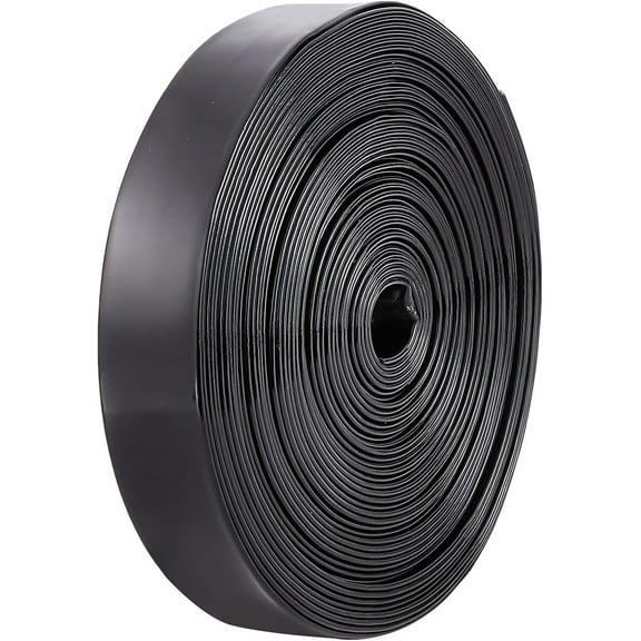 1Bag 10.94 Yards 25mm Fold Over Leather Bias Binding Tape Leatherette Wide Trimming Strap for Seaming Stitching Hemming Patching Home DIY Sewing Crafts Bag Outfits Leash Embellishment Black