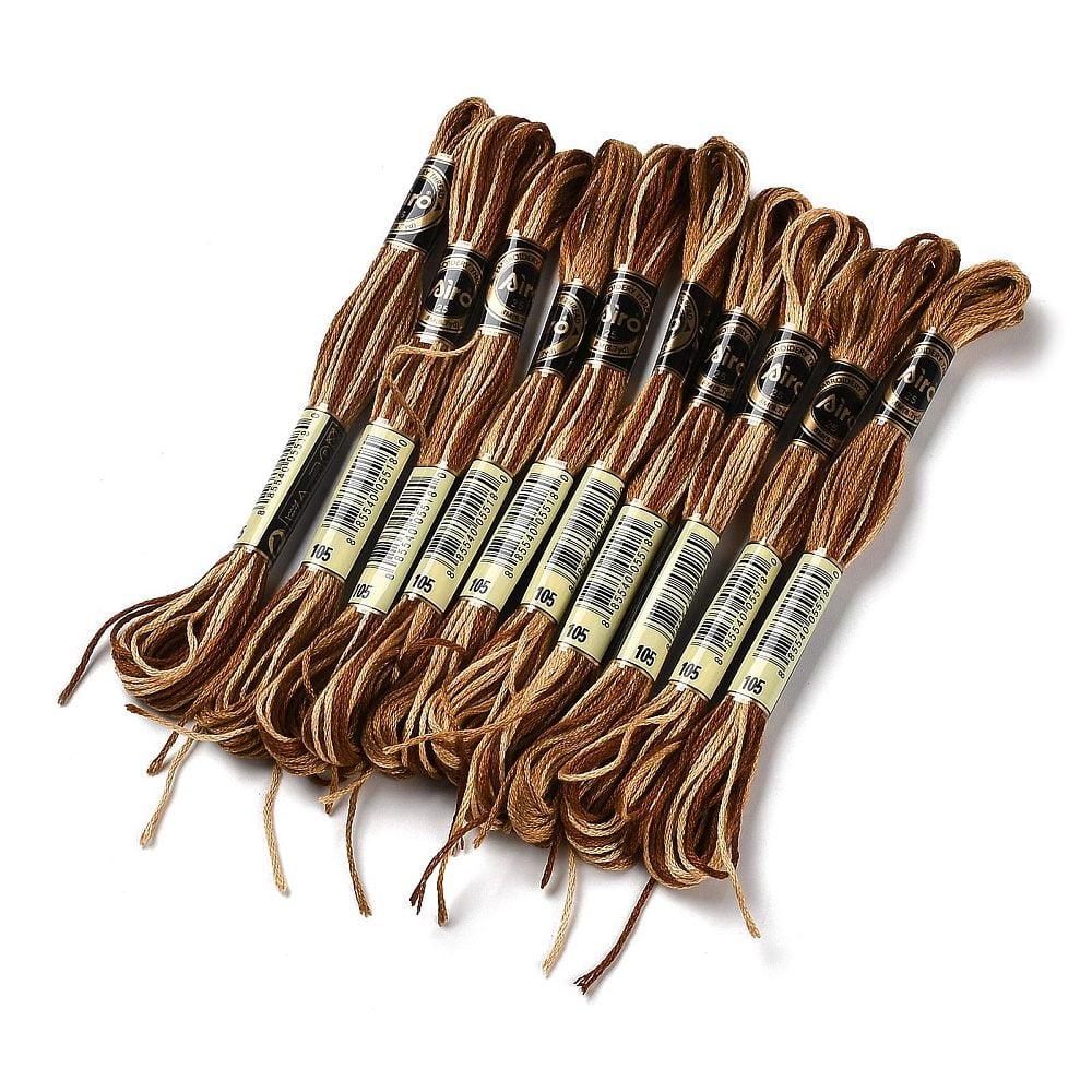 1Bag 10 Skeins 6-Ply Polyester Embroidery Floss Cross Stitch Threads ...