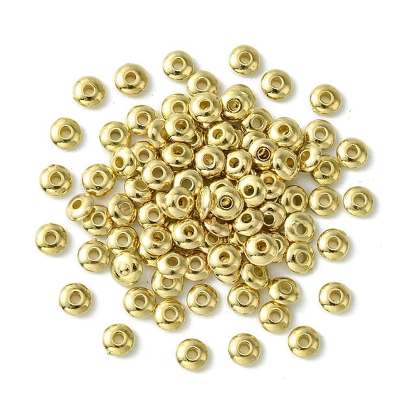 1Bag 100Pcs CCB Plastic Spacer Beads Rondelle Golden 5x2mm Hole: 1.4mmDIY