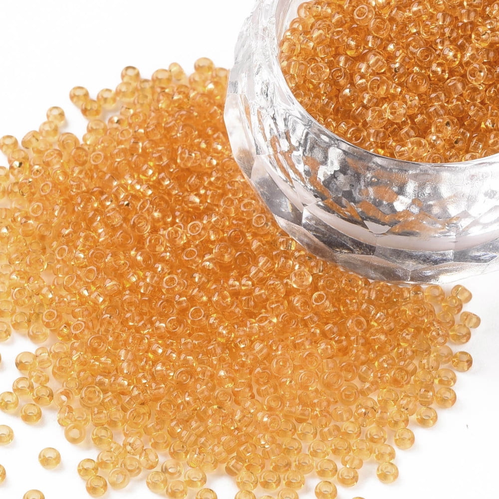 1Bag 12/0 Grade A Round Glass Seed Beads Transparent Colours Gold 12/0 2x1.5mm Hole: 0.8mm about 30000pcs/bag