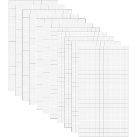 1Bag 20Sheet 2 Styles Foam Pad Stickers with Adhesive Back for Anti Slip Accessories Rectangle White 6~12x6~12mm 10sheet/style