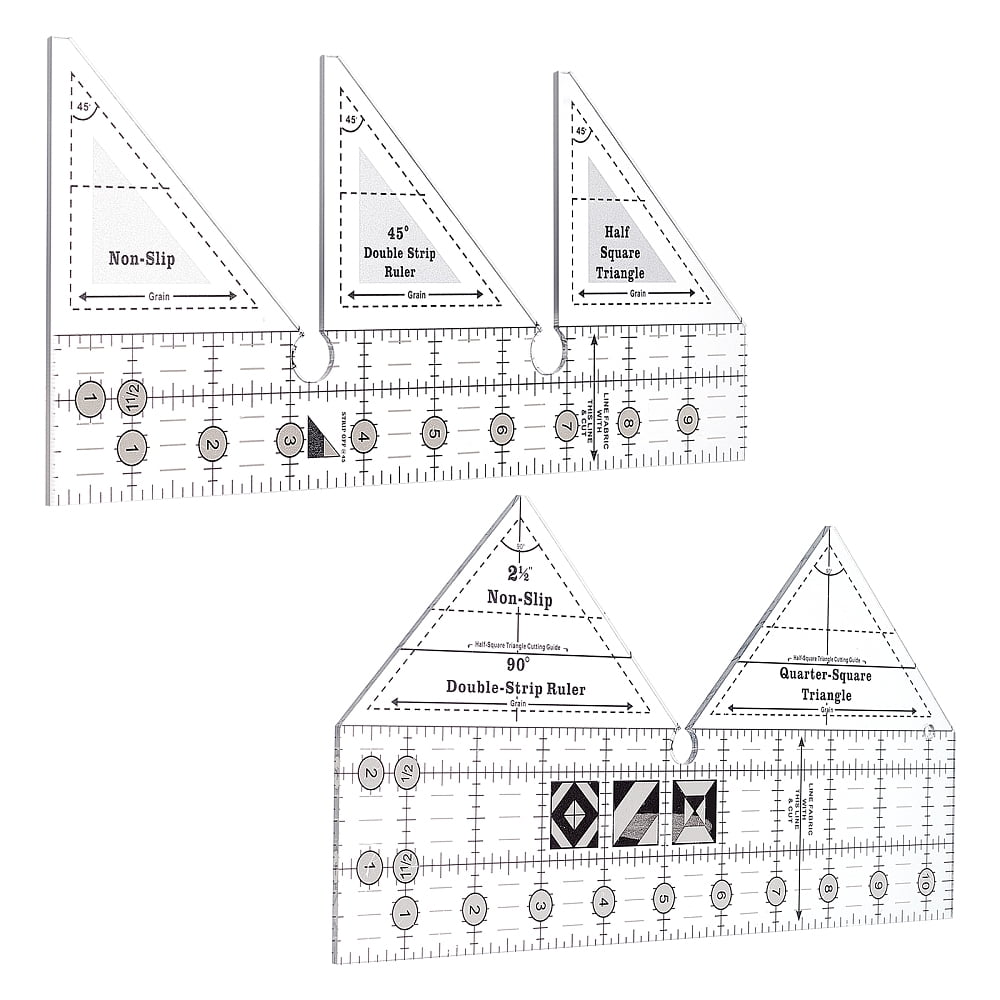 Quilt Ruler Vector 1Bag 2Pcs 2 Style Acrylic Quilting Rulers Triangle Templates ...