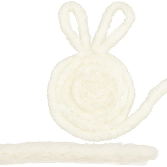 1Bag 4.75~5M Imitation Rex Rabbit Fur Trimming Polyester Ribbon Ornament Accessories Old Lace 26mm