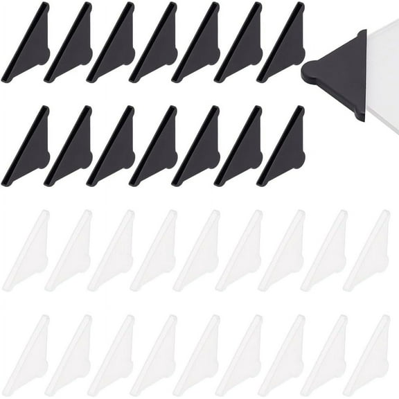 40 Pcs Plastic Corner Protectors 1x2 inch Edge Bumpers Edge Guards Corner Cushion Triangle Edge Safety Bumpers for Ceramic Glass Metal Sheets Stones Steel Protection - Black & White 1Bag