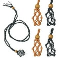 thumbnail image 1 of 1Bag 4Pcs 2 Colors Wax Rope Cord Macrame Pouch Necklace Making Adjustable Wood Beads Interchangeable Stone Necklace Mixed Color 35-1/2 inch(90cm) 2pcs/color, 1 of 7