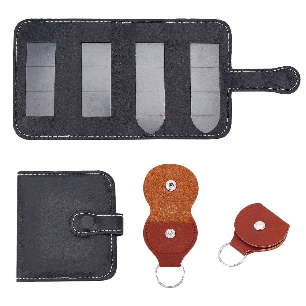 1Bag 4Pcs 2 Style PU Leather Card Package Guitar Pick Bag Mixed Color ...