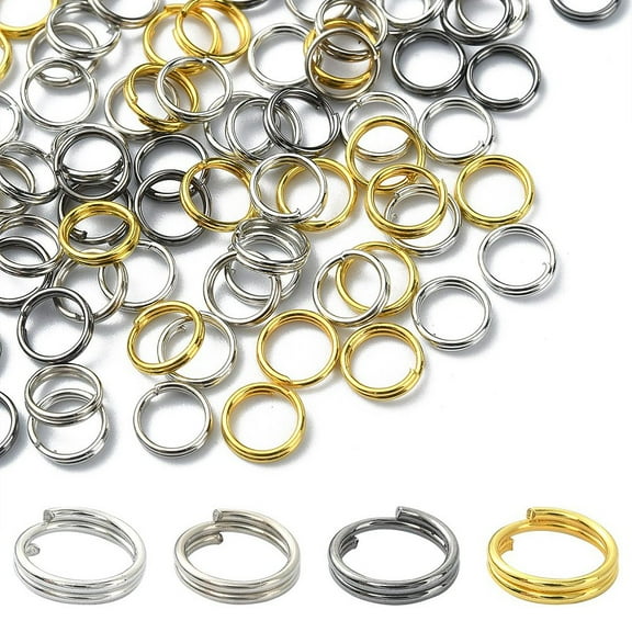 1Bag 600Pcs 4 Colors Iron Split Rings Double Loops Jump Rings Mixed Color 21 Gauge 6x1.4mm Inner Diameter: 5.3mm Single Wire: 0.7mm 150pcs/color